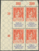 Dt. Reich 234PF , 1922, 12 M. Allegorie Mit Plattenfehler F Unten Links Abgeschrägt (Feld 1), Im Oberen Linken Eckrandvi - Andere & Zonder Classificatie