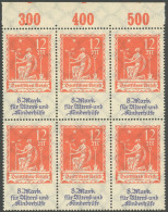 Dt. Reich 234PF , 1922, 12 M. Allegorie Mit Plattenfehler M Unter Wertziffer Links Oben Verdickt (Feld 5), Im Oberrandse - Autres & Non Classés