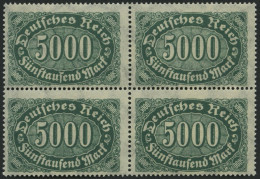 Dt. Reich 256cI , 1922, 5000 M. Dunkelbläulichgrün Mit Abart S In Fünftausend Oben Mit Haken, Im Viererblock Mit Normale - Unused Stamps
