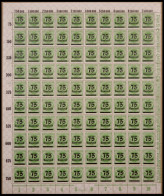 Dt. Reich 286 , 1923, 75 Tsd. Auf 300 M. Im Bogen (100), Platte 3, Rechter Rand Durchgezähnt, Mit HAN 5044.23, Mit Platt - Sonstige & Ohne Zuordnung