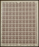 Dt. Reich 325B , 1923, 1 Mrd. M. Dunkelsiena, Durchstochen, Im Bogen (100), Plattendruck B, Postfrisch, Pracht - Andere & Zonder Classificatie