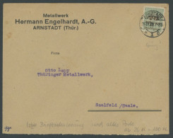 Dt. Reich 329AW BRIEF, 26.11.1923, 20 Mrd.M. Opalgrün/schwarzockerbraun, Gezähnt, Walzendruck, Einzelfrankatur (Briefkas - Briefe U. Dokumente