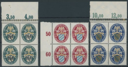 Dt. Reich 375-77 VB , 1925, Nothilfe In Randviererblocks, Pracht, Mi. (200.-) - Ungebraucht