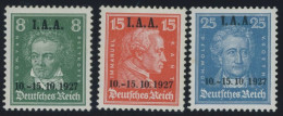 Dt. Reich 407-09 , 1927, I.A.A., Falzrest, Prachtsatz, Mi. 65.- - Ungebraucht