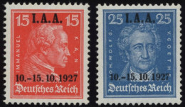 Dt. Reich 408/9 , 1927, 15 Und 25 Pf. I.A.A., 2 Prachtwerte, Normale Zähnung, Pracht, Mi. 160.- - Ongebruikt