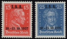 Dt. Reich 408/9 , 1927, 15 Und 25 Pf. I.A.A., 2 Prachtwerte, Normale Zähnung, Pracht, Mi. 160.- - Neufs