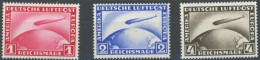 Dt. Reich 423/4,455 , 1928/31, 1 - 4 RM Graf Zeppelin, Falzrest, Prachtsatz, Mi. 122.- - Andere & Zonder Classificatie