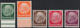 Dt. Reich 483-88 , 1933, 6 - 15 Pf. Hindenburg, Wz. 2, Postfrisch, 5 Prachtwerte, Mi. 108.- - Sonstige & Ohne Zuordnung