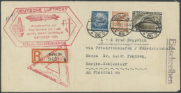 Dt. Reich 498 BRIEF, 1933, 4 RM Chicagofahrt, Prachtstück Mit Zusatzfrankatur Auf Bedarfs-Einschreibbrief (Knitterspuren - Cartas & Documentos