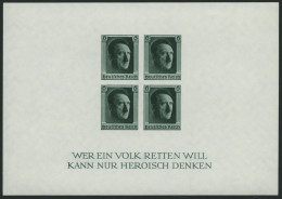 Dt. Reich Bl. 8 , 1937, Block Hitler Ungezähnt, Pracht, Mi. 210.- - Bloques