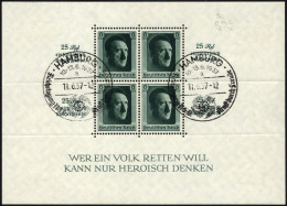 Dt. Reich Bl. 9 O, 1937, Block Kulturspende, Sonderstempel, Pracht, Mi. 90.- - Bloques