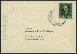 Dt. Reich 760III BRIEF, 1940, 6 Pf. Von Behring Mit Abart Dunkler Fleck Auf Der Rechten Wange, Mit Sonderstempel Auf Son - Briefe U. Dokumente