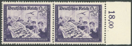 Dt. Reich 893III , 1944, 24 Pf. Segelflugwerkstätte Mit Plattenfehler Häkchen Am H In Deutsches, Im Paar Mit Normaler Ma - Other & Unclassified