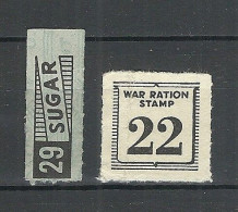 USA  WW II War Ration Stamp Sugar Etc. (*) - Zonder Classificatie
