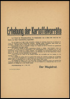 LOTS 1915, Charlottenburg, Erhebung Der Kartoffelvorräte, Plakat, Pracht - Autres & Non Classés