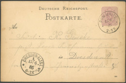 GANZSACHEN PP 66F35 BRIEF, Privatpost: 1885, 5 Pf. Violett, Rückseitiges Rechteckbild CZORNEBOH, Karte Von POMMRITZ Nach - Autres & Non Classés