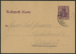 GANZSACHEN RP 20 BRIEF, 1920, 50 Pf. Dunkellila, Rohrpostkarte Nach Lichtenberg, Pracht, Mi. 120.- - Other & Unclassified