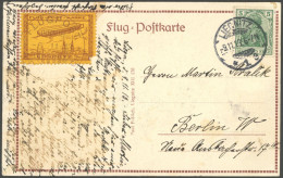 ZEPPELINPOST 18B BRIEF, 1913, Liegnitz - Flugpost An Der Katzbach, Flugpostkarte Mit Flugpostmarke Und 5 Pf. Germania, S - Posta Aerea & Zeppelin