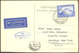 ZEPPELINPOST 21A BRIEF, 1928, Amerikafahrt, Frankiert Mit 2 RM Zeppelinmarke, Prachtkarte Nach New York - Airmail & Zeppelin