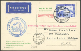 ZEPPELINPOST 26B BRIEF, 1929, Amerikafahrt, Bordpost, Prachtkarte - Luft- Und Zeppelinpost