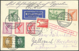 ZEPPELINPOST 40B BRIEF, 1929, 5. Schweizfahrt, Bordpost, Abwurf Zürich-Flugplatz, Prachtbrief Nach Gallspach (Oberösterr - Luft- Und Zeppelinpost