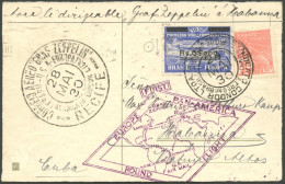 ZEPPELINPOST 59G BRIEF, 1930, Heimfahrt, Brasilianische Post, Frankiert Mit 5000 Auf 20.000 Rs., Condorstempel Mit Kopfs - Luft- Und Zeppelinpost