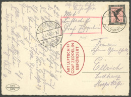 ZEPPELINPOST 82Ca BRIEF, 1930, Landungsfahrt Nach Kassel, Auflieferung Kassel, Bestätigungsstempel Type I In Dunkelrot,  - Luchtpost & Zeppelin
