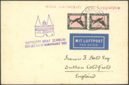 ZEPPELINPOST 108Bd BRIEF, 1931, Ostseejahr-Rundfahrt, Berlin-Lübeck, Nach England, Prachtbrief - Correo Aéreo & Zeppelin