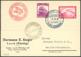 ZEPPELINPOST 324A BRIEF, 1935, 14. Südamerikafahrt, Bordpost, Prachtkarte - Correo Aéreo & Zeppelin