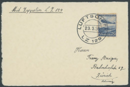 ZEPPELINPOST 401Bb BRIEF, 1936, 1. Postfahrt Hindenburg, Bordpost Mit Zeppelinmarke, Ohne Bestätigungsstempel, Prachtkar - Airmail & Zeppelin