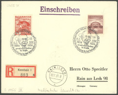 ZEPPELINPOST 0455IX BRIEF, 1938, Sonderstempel KONSTANZ Zeppelin-Post-Ausstellung Auf Einschreibbrief Mit österreichisch - Luchtpost & Zeppelin