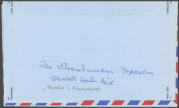 ZEPPELINPOST 1980, Autogramm Von Isa Von Brandenstein-Zeppelin (Enkelin Von Graf Zeppelin) Auf Sonder-Aerogramm Der Auss - Correo Aéreo & Zeppelin