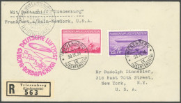 ZULEITUNGSPOST 441B BRIEF, Liechtenstein: 1936, 10. Nordamerikafahrt, Einschreibbrief, Pracht - Correo Aéreo & Zeppelin