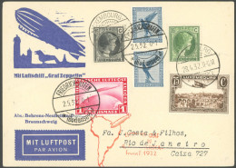 ZULEITUNGSPOST 157 BRIEF, Luxemburg: 1932, 4. Südamerikafahrt, Prachtkarte - Posta Aerea & Zeppelin