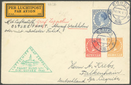 ZULEITUNGSPOST 88D BRIEF, Niederlande: 1930, Ostseefahrt, Abwurf Stockholm, Prachtbrief - Luchtpost & Zeppelin