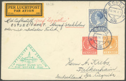 ZULEITUNGSPOST 88D BRIEF, Niederlande: 1930, Ostseefahrt, Abwurf Stockholm, Prachtbrief - Posta Aerea & Zeppelin