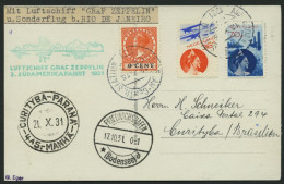 ZULEITUNGSPOST 133 BRIEF, Niederlande: 1931, 3. Südamerikafahrt, Prachtkarte - Zeppelin