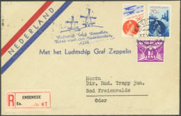 ZULEITUNGSPOST 165A BRIEF, Niederlande: 1932, Fahrt In Die Niederlande, Auflieferung Enschede, Einschreibbrief, Pracht - Poste Aérienne & Zeppelin