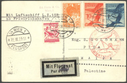 ZULEITUNGSPOST 23II BRIEF, Österreich: 1929, Orientfahrt, Stahlstempel, Prachtkarte Nach Palästina - Posta Aerea & Zeppelin