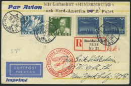 ZULEITUNGSPOST 417 BRIEF, Schweden: 1936, 3. Nordamerikafahrt, Einschreibbrief, Pracht - Zeppelin