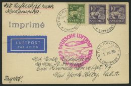 ZULEITUNGSPOST 441 BRIEF, Schweden: 1936, 10. Nordamerikafahrt, Prachtkarte - Zeppeline