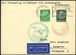 KATAPULTPOST 152c BRIEF, 20.5.1934, &quot,Europa&quot, - Southampton, Deutsche Seepostaufgabe, Prachtkarte - Covers & Documents