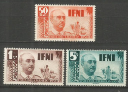 IFNI GENERAL FRANCO EDIFIL NUM. 73/75 SERIE COMPLETA NUEVA SIN GOMA - Ifni