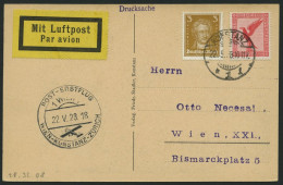 ERST-UND ERÖFFNUNGSFLÜGE 28.32.08 BRIEF, 22.5.1928, Konstanz-Wien, Prachtkarte - Zeppelin