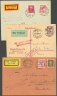 SONDERFLÜGE, FLUGVERANST. 1926, 3 Flugausfallbelege CHEMNITZ-DORTMUND, MANNHEIM-KARLSRUHE, BERLIN-KÖNIGSBERG, Pracht - Poste Aérienne & Zeppelin