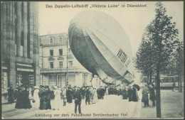ALTE ANSICHTSKARTEN 1912, LZ 11 (Viktoria Luise), Landung Vor Dem Palasthotel Breidenbacher Hof, Ungebraucht, Pracht - Other & Unclassified