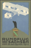 ALTE ANSICHTSKARTEN 1911, Rundflug Durch Sachsen Vom 20. Bis 29. Mai 1911, Ungebraucht, Pracht - Altri & Non Classificati