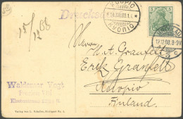 ALTE ANSICHTSKARTEN 1908, Graf Zeppelin, Excellenz-Postkarte, Drucksache Von Finnland (zweisprachiger KUOPIO Ankunftsste - Other & Unclassified