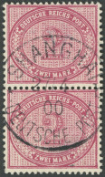 DP CHINA V 37e O, 1899, 2 M. Dunkelrotkarmin Im Senkrechten Paar, Stempel SHANGHAI D.P. B, Pracht - Cina (uffici)