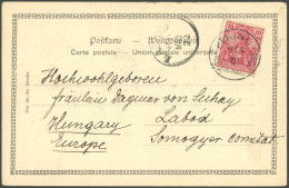 DP CHINA P Vc BRIEF, Petschili: 1910, 10 Pf. Reichspost Mit Stempel PEKING 9.4.01 Auf Ansichtskarte Nach Ungarn, Pracht - Cina (uffici)